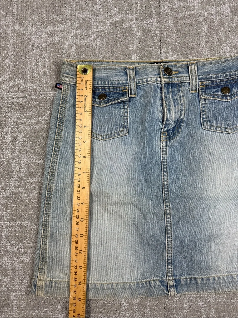 Vintage Y2K Polo Ralph Lauren Jean Co Mini Denim Skirt Women Size 12